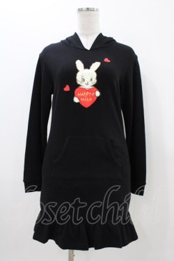 画像1: MILK / Bunnyパーカーワンピース  ブラック H-25-11-06-1026-ML-OP-KB-ZH