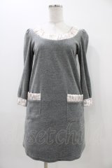 MILK / LADY STYLEワンピ  グレー×ピンク H-25-11-06-1028-ML-OP-KB-ZH