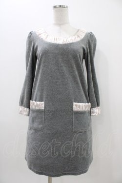 画像1: MILK / LADY STYLEワンピ  グレー×ピンク H-25-11-06-1028-ML-OP-KB-ZH