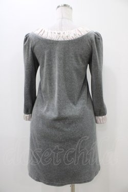 画像2: MILK / LADY STYLEワンピ  グレー×ピンク H-25-11-06-1028-ML-OP-KB-ZH