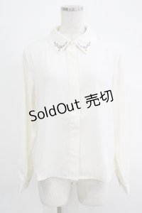Fi.n.t / ローズ刺繍シャツブラウス Free OFF WHITE H-25-11-06-061-CA-BL-NS-ZH