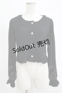 FLC / 星名桜子/フリルテレコカーディガン L ブラック H-25-11-06-062-LO-TO-NS-ZH