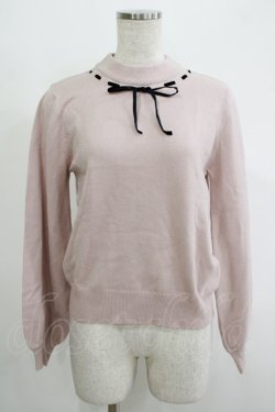 画像1: Ank Rouge / ベロアリボンニット M ピンク H-25-11-06-064-CA-TO-NS-ZH