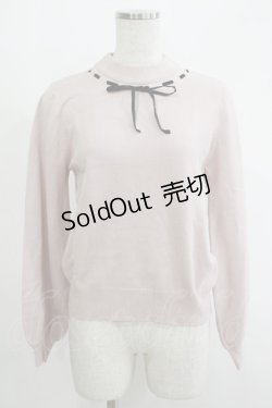 画像1: Ank Rouge / ベロアリボンニット M ピンク H-25-11-06-064-CA-TO-NS-ZH