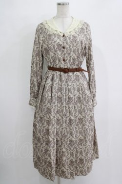 画像1: an another angelus / ウォールペーパーダマスク柄ワンピース Free BEIGE×BR H-25-11-06-006-CA-OP-NS-ZH