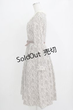 画像2: an another angelus / ウォールペーパーダマスク柄ワンピース Free BEIGE×BR H-25-11-06-006-CA-OP-NS-ZH