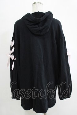 画像3: Honey Cinnamon / レースアップパーカーワンピース M ブラック H-25-11-06-069-LO-OP-NS-ZH