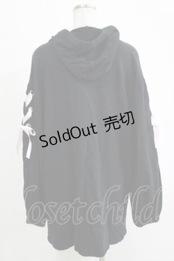 画像3: Honey Cinnamon / レースアップパーカーワンピース M ブラック H-25-11-06-069-LO-OP-NS-ZH