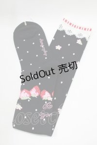 Angelic Pretty / Little Bunny Strawberryオーバーニー  ブラック H-25-11-06-077-AP-AC-NS-ZH