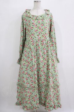 画像1: FLC / 星名桜子/花柄フリルワンピース L ミント H-25-11-06-010-LO-OP-NS-ZH