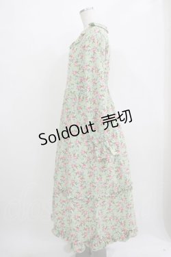 画像2: FLC / 星名桜子/花柄フリルワンピース L ミント H-25-11-06-010-LO-OP-NS-ZH