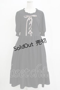 画像1: m petit by misako / AMレースアップワンピース LL ブラック H-25-11-06-012-LO-OP-NS-ZH