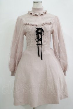 画像1: Ank Rouge / ハイネックニットワンピース M ピンク H-25-11-06-022-CA-OP-NS-ZH