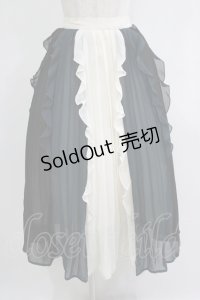 axes femme / 配色フリル×プリーツスカート Free オフ/ブラック/グリーン H-25-11-06-023-AX-SK-NS-ZH