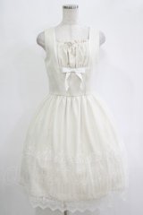 Moi-meme-Moitie / 燭台エンブレムゲートジャンパースカート  アイボリー×オフホワイト H-25-11-07-001-MO-OP-KB-ZH