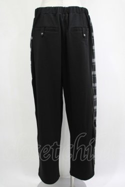 画像3: Ozz conte / チェック切替サイドジップパンツ  黒 H-25-11-07-027-OO-PA-KB-ZH