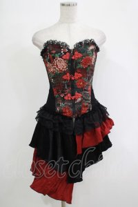 Qutie Frash / オーバーバストコルセット  黒×赤 H-25-11-07-029-QU-TO-KB-ZH