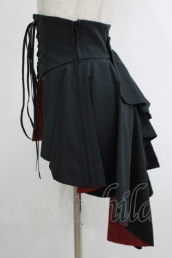 画像2: ATELIER BOZ / ヘクトルコルセット風オーバースカート  黒×真紅 H-25-11-07-030-EL-SK-KB-ZH