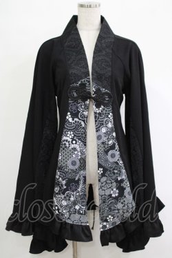 画像1: Qutie Frash / プレミアムセット2024-朧月-　着物カーデ  黒 H-25-11-07-033-QU-TO-KB-ZH