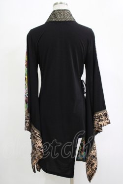 画像3: Qutie Frash / 着物カーディガン  ネオン（ブラック×カーキパイピング） H-25-11-07-037-QU-TO-KB-ZH