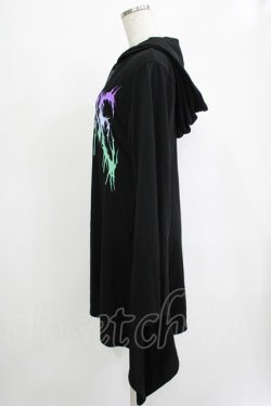 画像2: LISTEN FLAVOR / メタルロゴヘムラインパーカーワンピース  ブラック H-25-11-07-038-PU-OP-KB-ZH