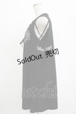 画像2: 【SALE】LISTEN FLAVOR / 黒薔薇の堕天使オープンショルダーレースアップワンピース  ブラック H-25-11-07-039-PU-TO-KB-ZT455