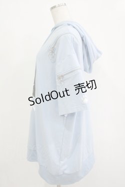 画像2: LISTEN FLAVOR / ミステリーキャットジップデザインパーカー  ライトブルー H-25-11-07-040-PU-TO-KB-ZH