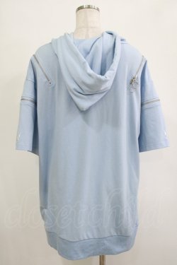 画像3: LISTEN FLAVOR / ミステリーキャットジップデザインパーカー  ライトブルー H-25-11-07-040-PU-TO-KB-ZH