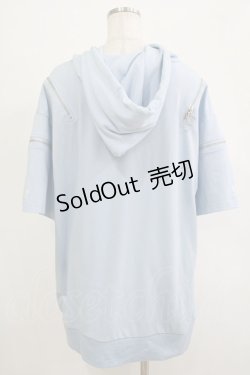 画像3: LISTEN FLAVOR / ミステリーキャットジップデザインパーカー  ライトブルー H-25-11-07-040-PU-TO-KB-ZH