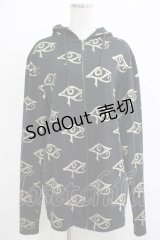 KILL STAR / 総柄ZIPパーカー XL ブラック×ゴールド H-25-11-07-041-SL-TO-KB-ZH