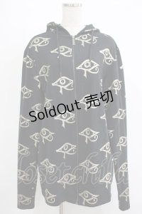 KILL STAR / 総柄ZIPパーカー XL ブラック×ゴールド H-25-11-07-041-SL-TO-KB-ZH