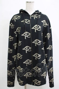 画像1: KILL STAR / 総柄ZIPパーカー XL ブラック×ゴールド H-25-11-07-041-SL-TO-KB-ZH