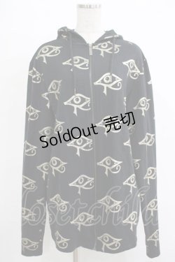 画像1: KILL STAR / 総柄ZIPパーカー XL ブラック×ゴールド H-25-11-07-041-SL-TO-KB-ZH