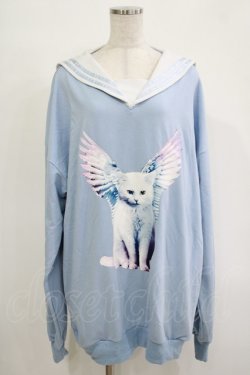 画像1: LISTEN FLAVOR / エンジェルキャットセーラーワンピ  ライトブルー H-25-11-07-042-PU-OP-KB-ZH