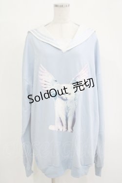 画像1: LISTEN FLAVOR / エンジェルキャットセーラーワンピ  ライトブルー H-25-11-07-042-PU-OP-KB-ZH