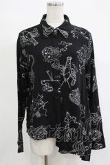 DISTURBIA / 総柄シャツ UK8 ブラック H-25-11-07-043-PU-BL-KB-ZH