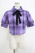 KILL STAR / HAYEE RIBBON SHIRT M ライラックタータン H-25-11-07-044-SL-BL-KB-ZH