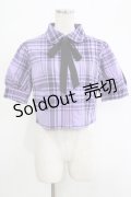 KILL STAR / HAYEE RIBBON SHIRT M ライラックタータン H-25-11-07-044-SL-BL-KB-ZH