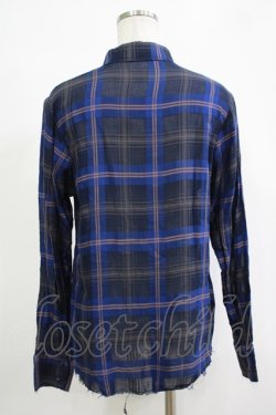 画像3: elements,H / ダメージチェックシャツ  青 H-25-11-07-045-PU-BL-KB-ZH