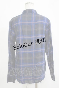 画像3: elements,H / ダメージチェックシャツ  青 H-25-11-07-045-PU-BL-KB-ZH