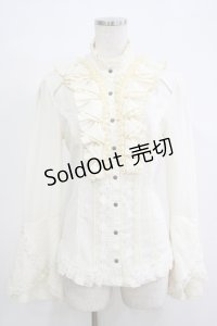 Ozz Croce / レースフリルブラウス  アイボリー H-25-11-07-046-OO-BL-KB-ZH