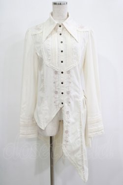 画像1: OZZ ANGELO / 薔薇刺繍ロングブラウス  アイボリー H-25-11-07-047-OO-BL-KB-ZH