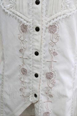 画像4: OZZ ANGELO / 薔薇刺繍ロングブラウス  アイボリー H-25-11-07-047-OO-BL-KB-ZH