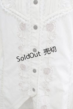 画像4: OZZ ANGELO / 薔薇刺繍ロングブラウス  アイボリー H-25-11-07-047-OO-BL-KB-ZH