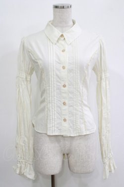 画像1: ATELIER PIERROT / ピンタックブラウス  アイボリー H-25-11-07-048-EL-BL-KB-ZH