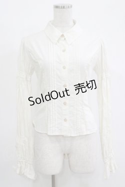 画像1: ATELIER PIERROT / ピンタックブラウス  アイボリー H-25-11-07-048-EL-BL-KB-ZH