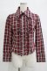 画像1: PEACE NOW / チェックフリルブラウス  赤 H-25-11-07-049-PU-BL-KB-ZH (1)
