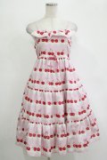 Shirley Temple / チェリースカラップレースプリントジャンパースカート  ピンク H-25-11-07-006-ET-OP-KB-ZH