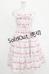 Shirley Temple / チェリースカラップレースプリントジャンパースカート  ピンク H-25-11-07-006-ET-OP-KB-ZH