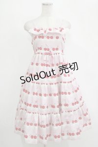 Shirley Temple / チェリースカラップレースプリントジャンパースカート  ピンク H-25-11-07-006-ET-OP-KB-ZH